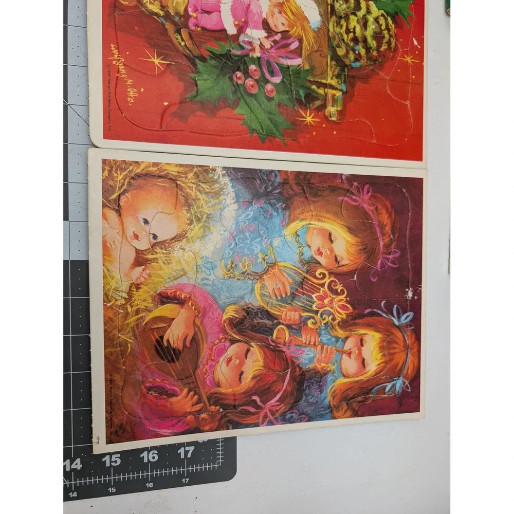 Whitman Christmas Time Frame Tray Puzzles Vintage 1969 Wolfgang M Otto Lot